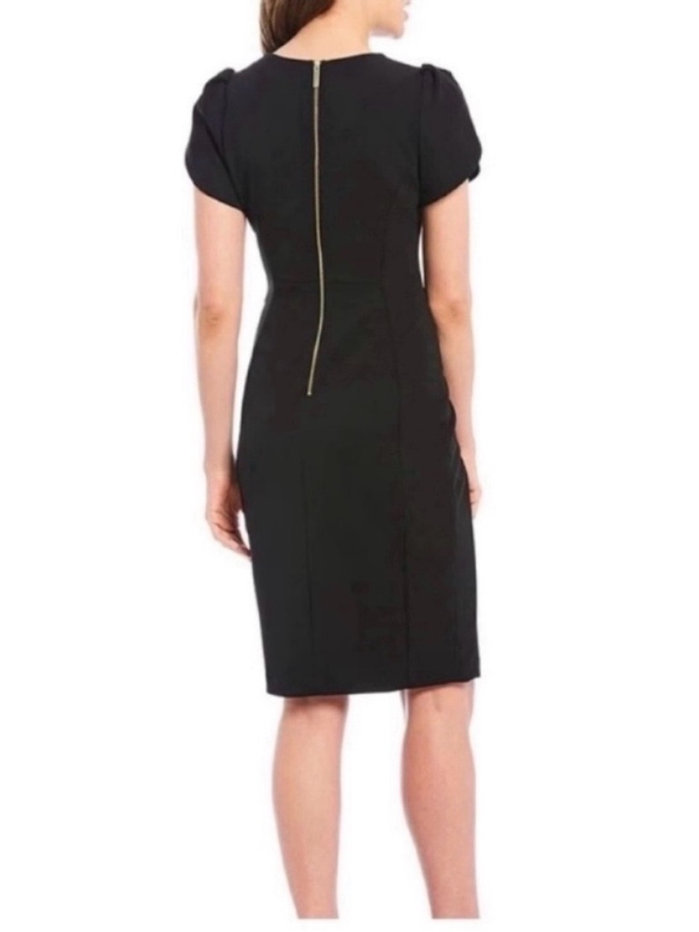 💚 NWT! Green CALVIN KLEIN Tulip Sleeve Sheath Dress - Size 12 - Picture 5 of 11